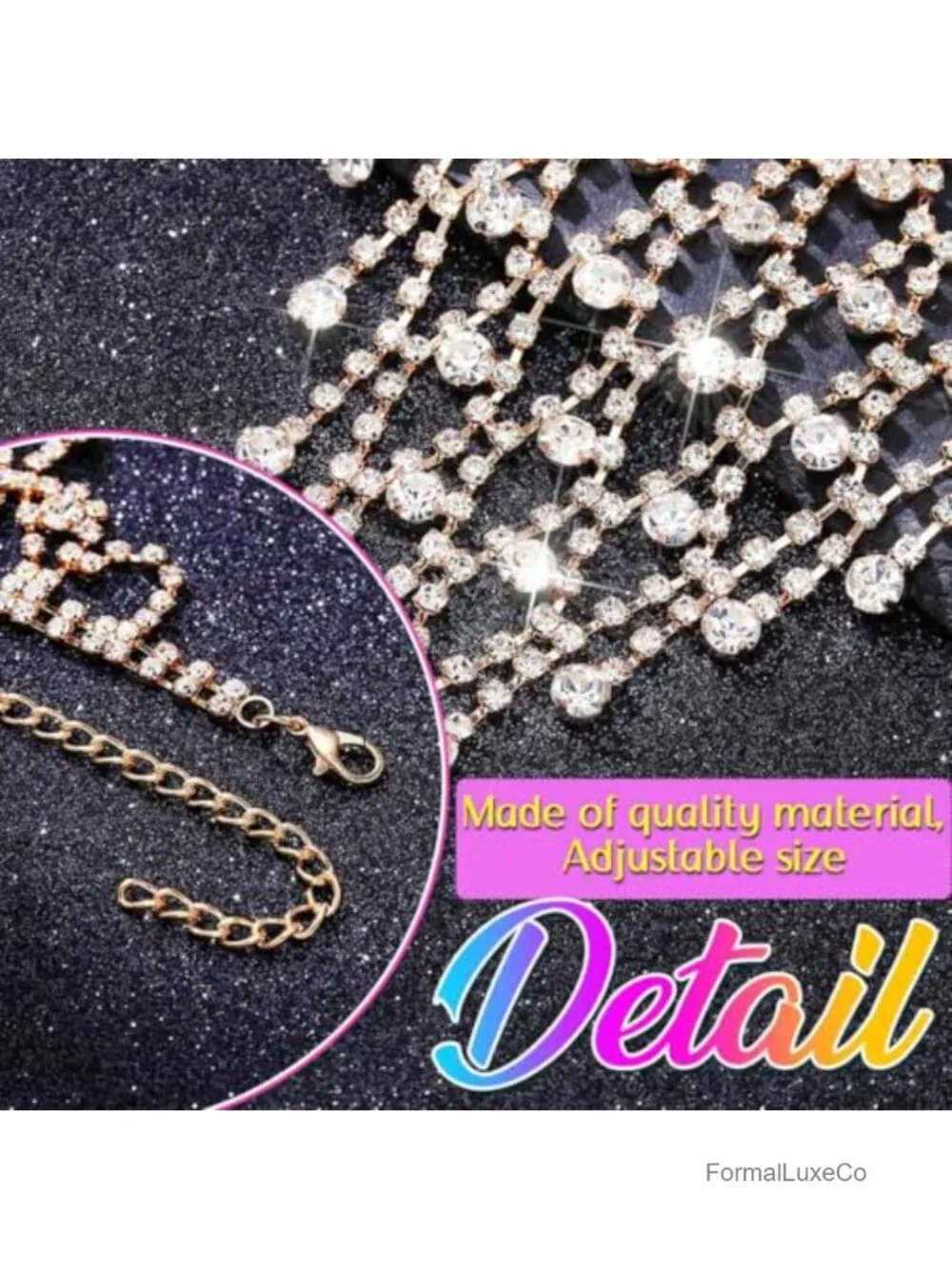 Rhinestone Glitter Fingerless Gloves for Wedding Bride Women